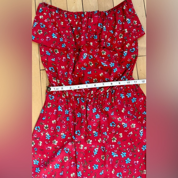 Ripe Strapless Red Floral Maxi Dress Size Small - Picture 7 of 9